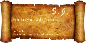 Springer Jácint névjegykártya